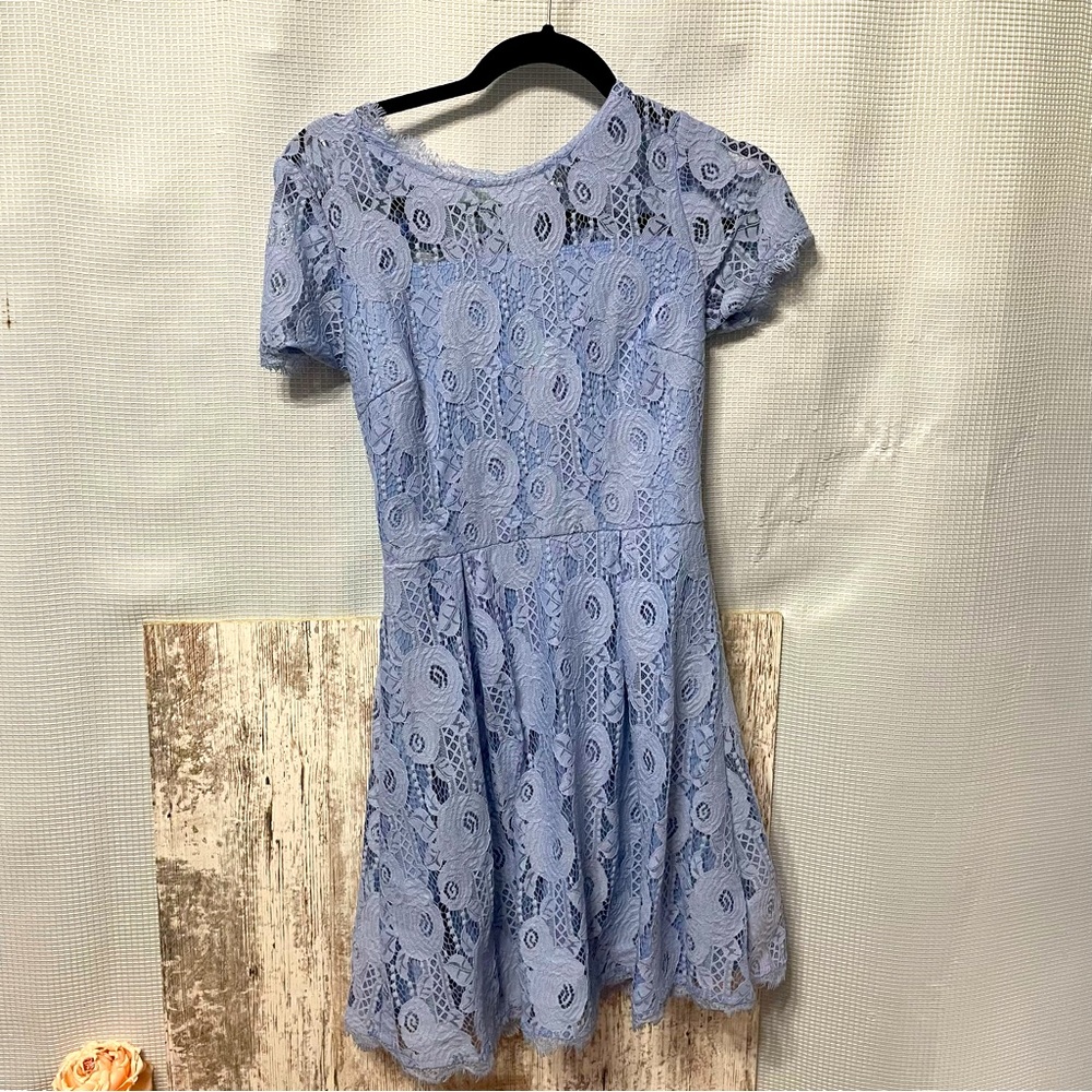 Francesca’s blue lace bohemian dress XS